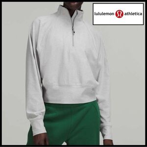 Lululemon Ready to Rulu Halfzip Pullover in Heather Grey. Size 12.